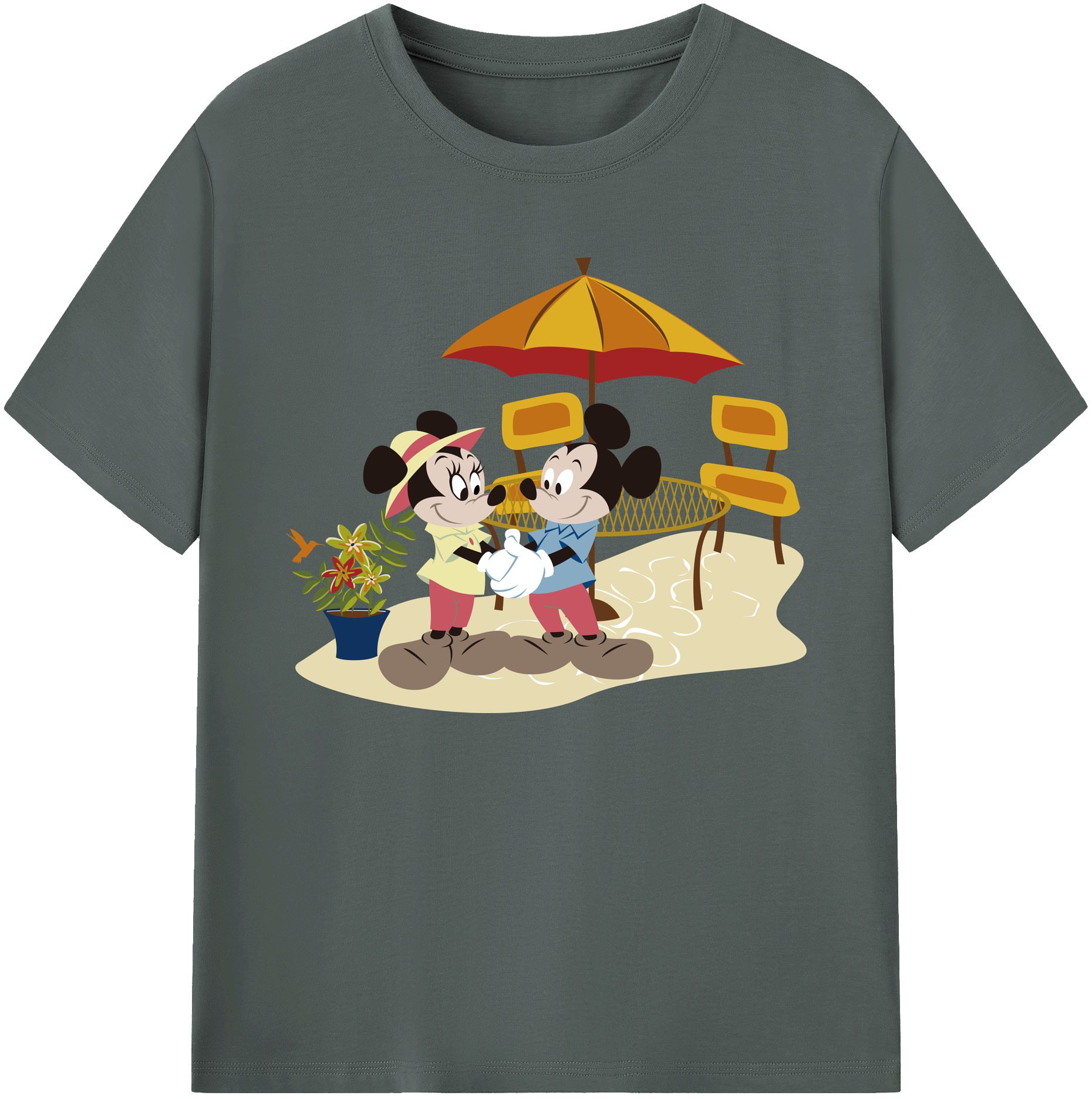 ミッキーマウス Mickey Mouse 綿100％ メンズ半袖Tシャツ｜肌触りやわらか＆通気性